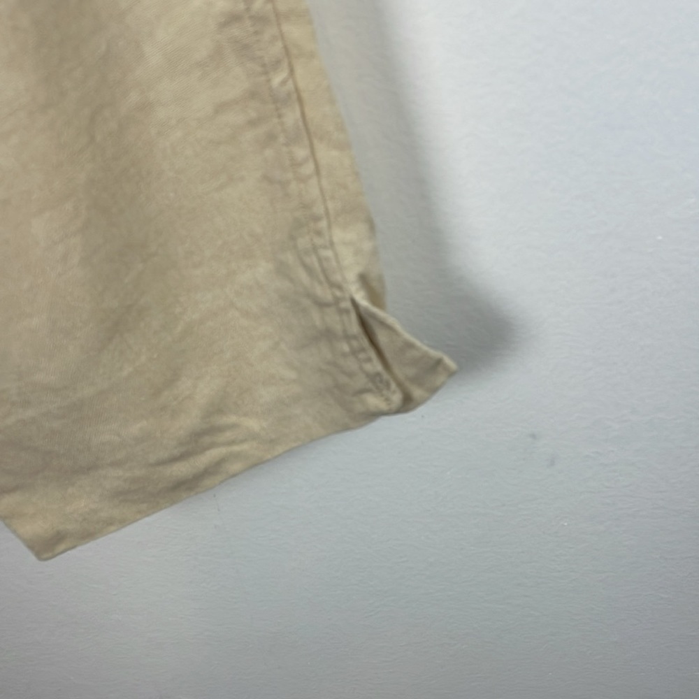 Ralph Lauren Linen Pants Womens 10 Cream Straight Leg 2 Pocket Buckle Back Pants - Picture 3 of 8